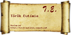 Török Eutímia névjegykártya